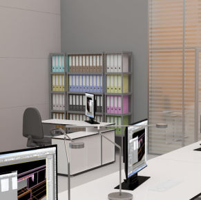 3D эскиз декорации офиса для Якобс