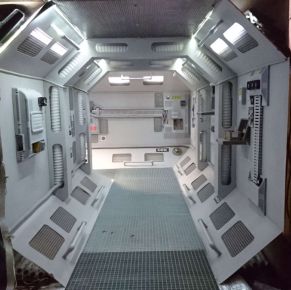 Set decorations of space shuttle